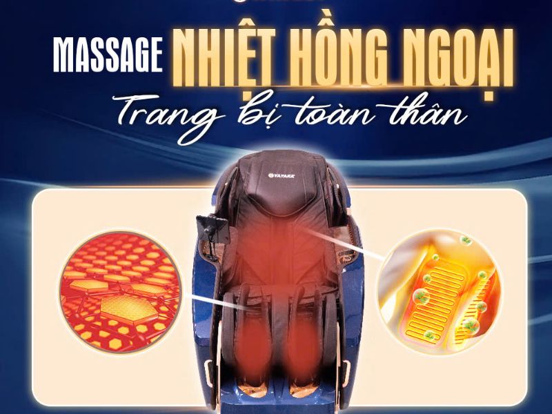 Ghế massage hồng ngoại có khả năng hỗ trợ giãn cơ toàn thân