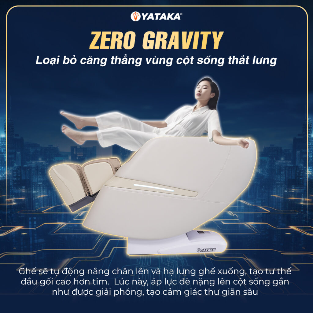 Chế độ Zero Gravity trên ghế Yataka A6
