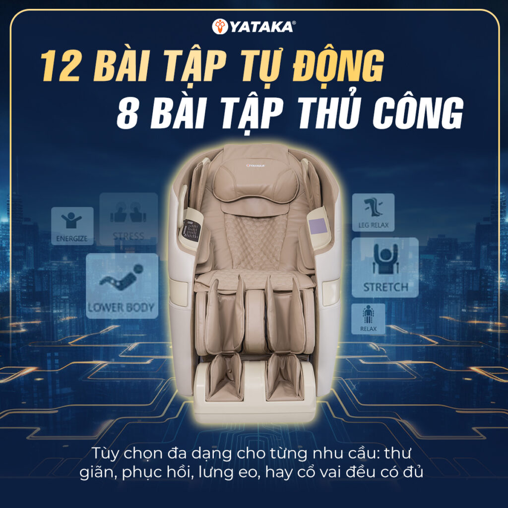 Ghế YATAKA A6 có nhiều bài tập massage